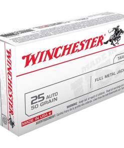 Winchester USA Handgun Ammunition .25 ACP 50 gr FMJ  50/ct