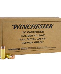 Winchester Service Grade 40 S&W 165 gr. FMJ-FN 1060 fps 50/ct