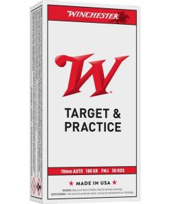 Winchester Target Handgun Ammunition 10mm Auto 180 gr. FMJ 1080 fps 50/ct