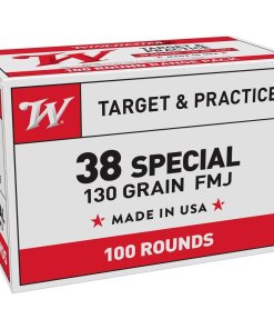 Winchester Target Handgun Ammunition .38 Spl 130 gr. FMJ-FP 800 fps 100/ct
