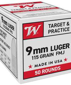 Winchester USA Target & Practice Handgun Ammunition 9mm Luger 115 gr. FMJ 1190 fps 50/ct