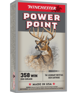 Winchester Power Point Rifle Ammunition .358 WIN 200 gr. JSP 2490 fps 20/ct
