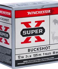 Winchester Super-X Shoshells 12ga 2-3/4" 9plts 1325 fps #00 Buck 25/ct