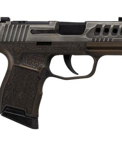 Sig Sauer P365 "Gold Bug" Handgun 9mm luger 10rd Magazines(2) 3.1" Black Barrel Tactical Cut Distressed Grey Slide/Brown Grip Octagon Stippling