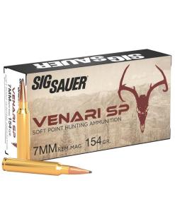 Sig Sauer Venari SP Rifle Ammunition 7mm Rem Mag 154gr SP 3045 fps 20/ct