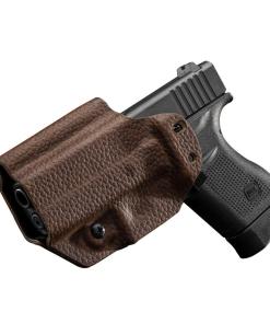 Mission First Tactical Leather Hybrid IWB/OWB Holster for Glock 43/43x Brown Ambi