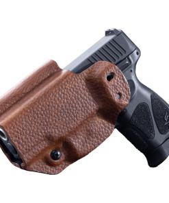 Mission First Tactical Leather Hybrid IWB/OWB Holster for Taurus PT111/G2/G2C/G2S/G3c Brown Ambi
