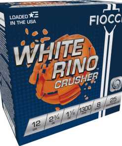 Fiocchi White Rino Crusher Shotshells 12 ga  2-3/4" 1-1/8oz 1300 fps #8 25/ct