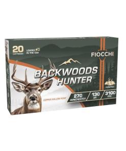 Fiocchi Backwoods Hunter Rifle Ammunition 270 Win 130gr HP 3100 fps 20/ct