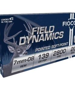 Fiocchi Field Dynamics Rifle Ammunition 7mm-08 Rem 139 gr PSP 2800 fps 20/ct
