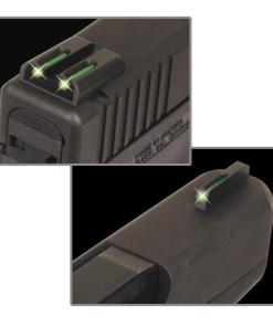 Truglo TFO Tritium/Fiber-Optic Day/Night Sights Fits Glock 17 / 17L 19 22 23 24 26 27 33 34 35 38 and 39 - Front Green/Rear Green