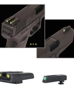 Truglo TFO Tritium/Fiber Optic Day/Night Sights for Glock 17 / 17L 19 22 23 24 26 27 33 34 35 38 and 39 Front Green Rear Yellow
