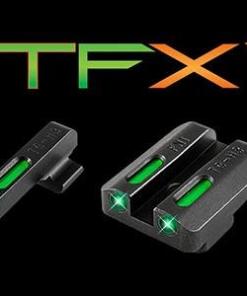 Truglo TFX Tritium/Fiber Optic Day/Night Sights Fits FNH FNP-45 FNX-45 - White Outline Front/Rear Green