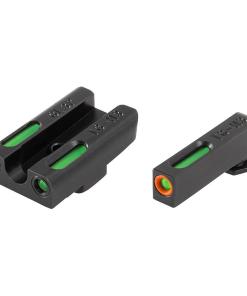 Truglo TFX Pro Tritium/Fiber Optic Day/Night Sights for Glock Slimline Models 42/43/43x/48 Orange Outline Front Rear Green
