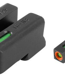 Truglo TFX Pro Tritium/Fiber-Optic Day/Night Sights Fit Novak LoMount cut .260 front / .500 rear - Orange Outline Front/Rear Green