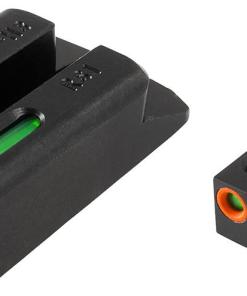 Truglo TFX Pro Tritium/Fiber-Optic Day/Night Sights Fit Ruger SR9|Ruger SR9C|Ruger SR40|Ruger SR40C|Ruger SR45 - Orange Outline Front/Rear Green