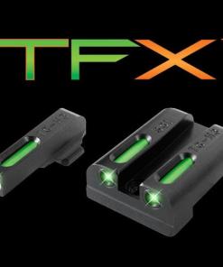 Truglo TFX Tritium/Fiber-Optic Day/Night Sights - SIG #6 #8 Set - White Outline Front/Rear Green
