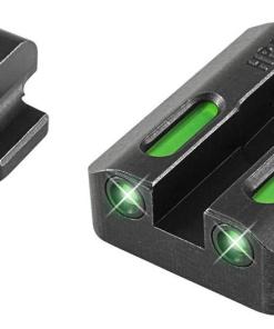 Truglo TFX Tritium/Fiber-Optic Day/Night Sights Fit Taurus MIllennium 62 709 Slim / 740 Slim - White Outline Front/Rear Green/