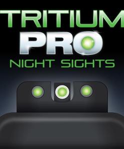 Truglo Tritium Pro Night Sights Fit S&W M&P incl SHIELD & .22 Models - White Outline Front/Rear Green