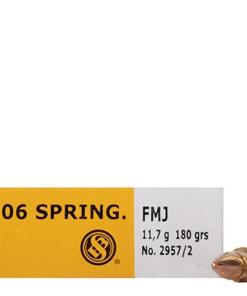 Sellier & Bellot Rifle Ammunition .30-06 Sprg 180 gr FMJ 2675 fps - 20/box