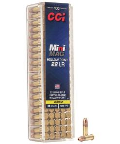 CCI Mini-Mag HP Rimfire Ammunition .22 LR 36 gr CPHP 1260 fps 100/ct