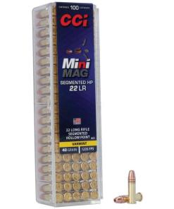 CCI Mini Mag Rimfire Ammunition 22 LR 40 gr SHP 1235 fps 100/ct