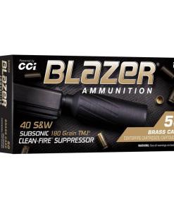 CCI Blazer Brass Clean-Fire Suppressor Handgun Ammunition .40 S&W 180gr TMJ 970 fps 50/ct