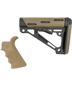 Hogue AR-15/M-16 2-Piece Kit Flat Dark Earth Grip and Collapsible Buttstock - Fits Commercial Buffer Tube