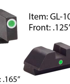 Ameriglo Tritium i-Dot Night Sight Set for Select Glocks - Front Tritium - Green / Front Outline - White / Rear Style - Green Square Notch