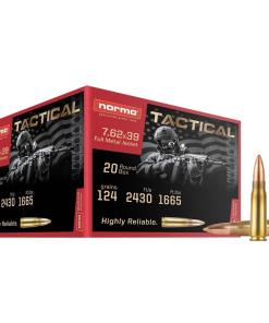 Norma Range & Training Rifle Ammunition 7.62x39 124gr FMJ 2430 fps 20/ct