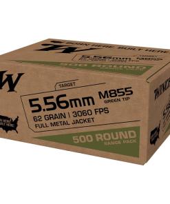 Winchester USA Lake City M855 Green Tip Rifle Ammunition 5.56mm 62 gr. FMJ 3060 fps 500/ct